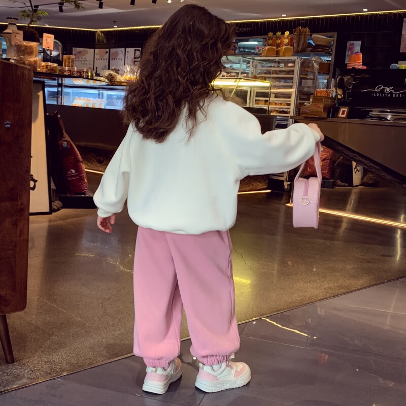 Mimi Halo Girls' Fleece Lined Tracksuit Winter 2025 New Kids Hoodie and Sweatpants Set Girls' Sportswear 20
